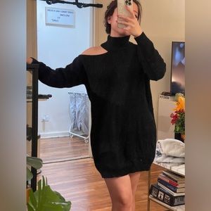 Black Dress With Cut Out On Shoulder